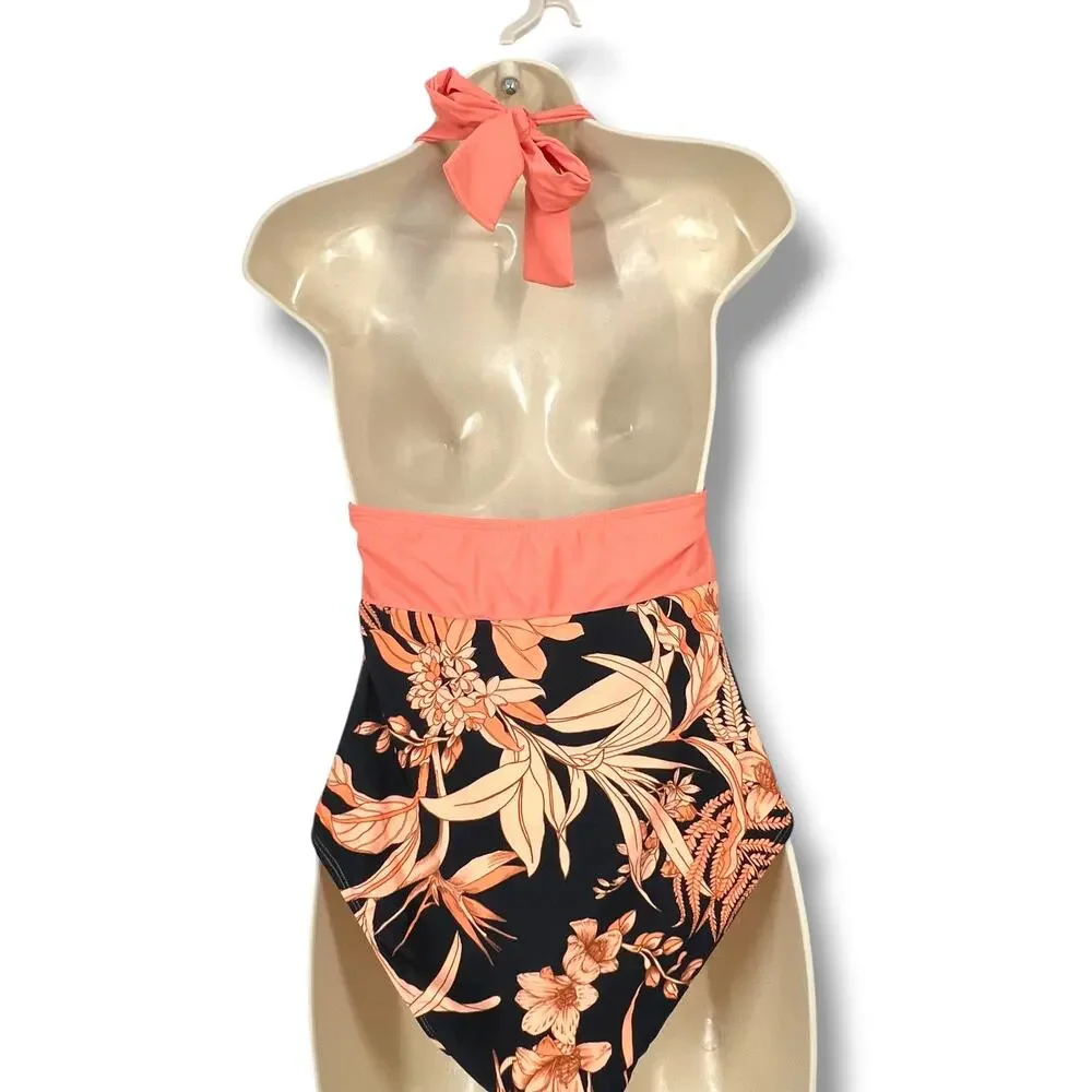 CUPSHE Halter Top One Piece Swim Suit S   NWOT